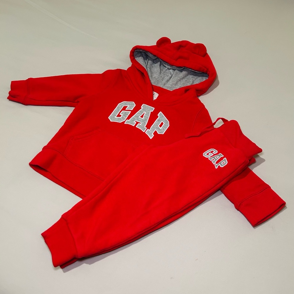 BUNDLE GAP Red Hoodie and Joggers Set AND GAP Navy Blue Hoodie and Joggers Set